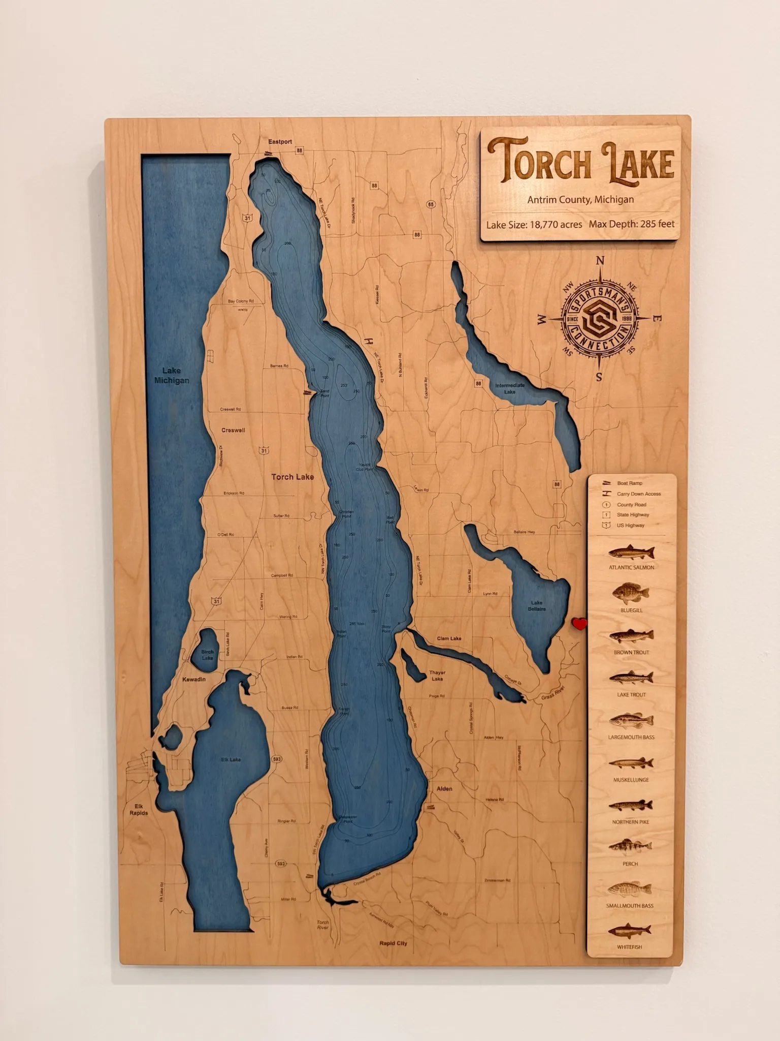 Wooden Lake Torch Art